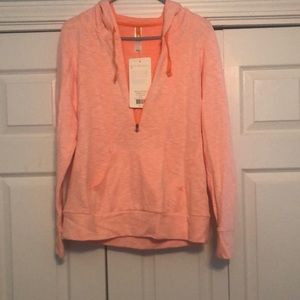New Lucy peachy/pink sweatshirt half zip size Large